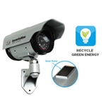 Solar outdoor/indoor dummy camera w/LED