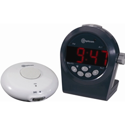 Click here to view larger image Amplicom TCL 200 Digital Alarm Clock with Wireless Vibrating Pad and Telephone Signaler