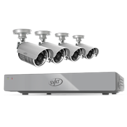 Watch “live” surveillance footage on your smartphone or PC with this SVAT DVR system with night vision cameras SVAT 11020 Smartphone Compatible DVR Surveillance System
