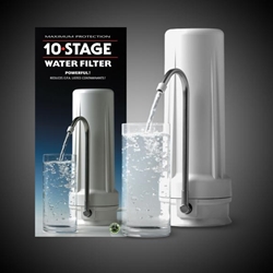 The New Wave Premium Water Filter uses ten layers of different filter materials to remove damaging chemicals and contaminants