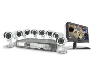 SVAT Web Ready 16CH DVR w/ 8.5" LCD Screen & 8 In/Outdoor Night Cams