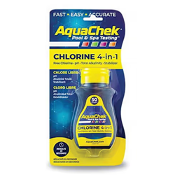 AquaChek Yellow 4-in-1 Chlorine Test Strips, 50 Strips per Bottle | 511244A