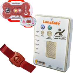 LunaSafe Child/Pet Immersion Pool/Water Alarm Kit w/Strobe Transmitter