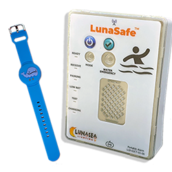 LunaSafe Child Immersion Pool/Water Alarm Kit w/ Blue Silicone Wristband