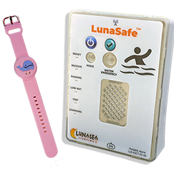 LunaSafe Child Immersion Pool/Water Alarm Kit w/ Pink Silicone Wristband