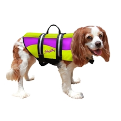Pawz Pet Products Neoprene Dog Life Jacket Yellow/Purple
