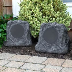 Innovative Technology Rechargeable Bluetooth Outdoor Wireless Rock Speakers, Pair